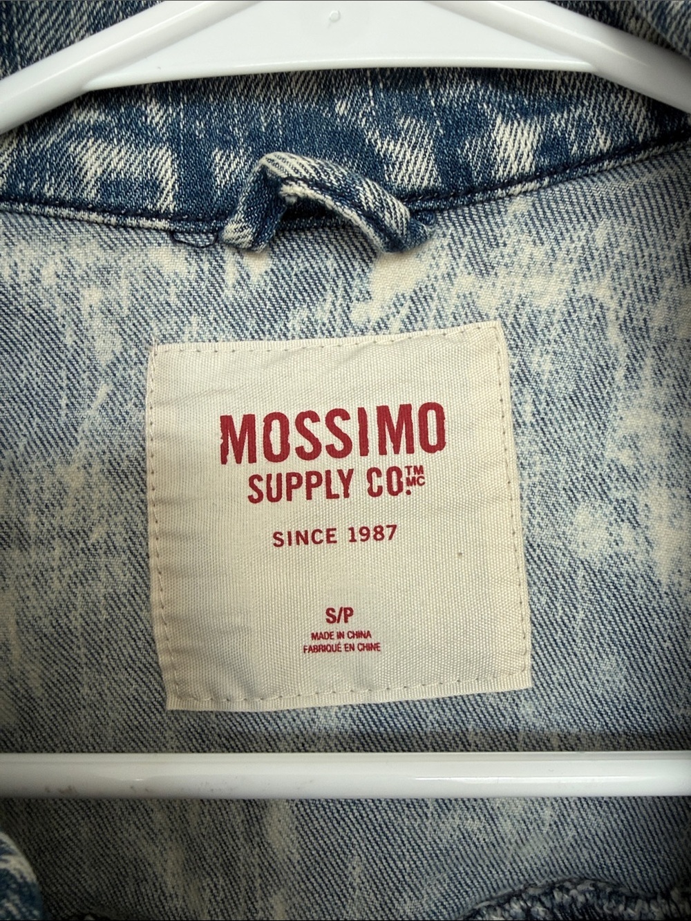 Mossimo Supply Co. Light Acid Wash Denim Jacket - Blue & White - Picture 2 of 6